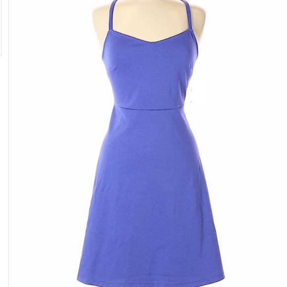Old Navy Periwinkle Fit & Flare Dress Sz LP - Picture 2 of 5